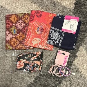 Colorful Bandanas and Hair Accessories Set
